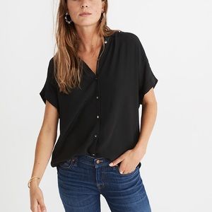 Madewell Central Drapey Shirt in Black